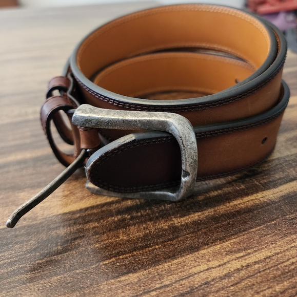 New MAGNANNI Wayne TAN BURNSHED BELT Size 42 - Picture 1 of 5